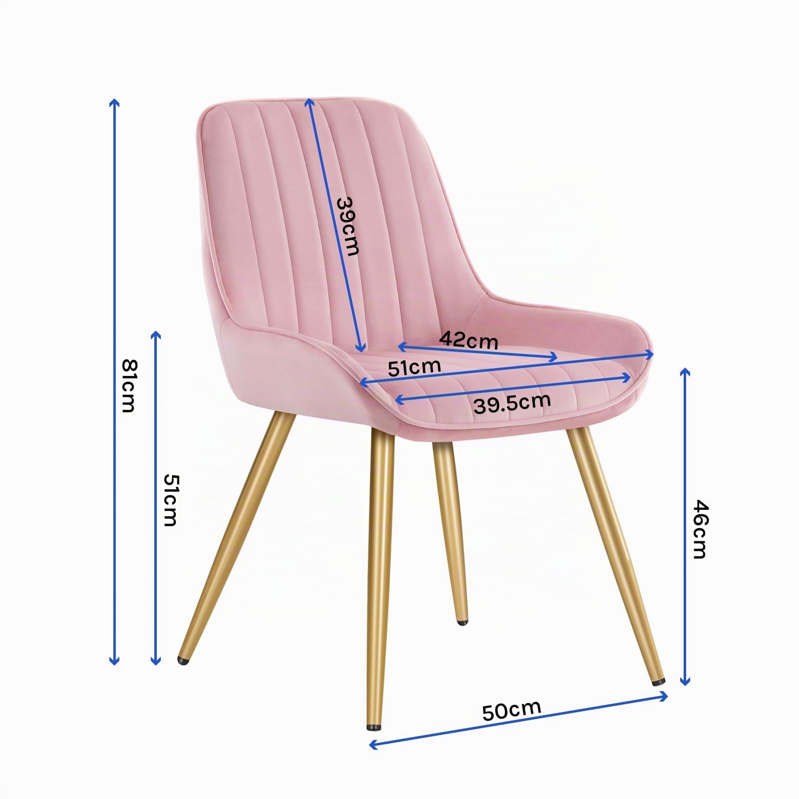 Lestarain Juego de 2 Sillas de Comedor,Terciopelo,Rosa | Ergonómicas, Salón y Dormitorio, Estilo Nórdico y Moderno
