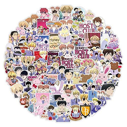 Ouran High School Host Club Stickers, 100Pcs Vinyl Waterproof Ouran Stickers Decals for Water Bottle, Laptop,Skateboard, Computer,Phone