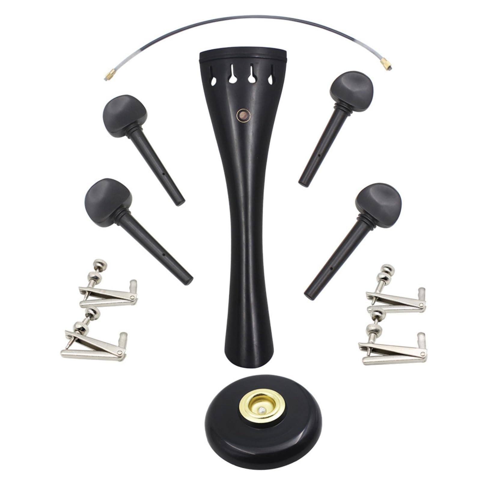 Ebenholz-cello-werkzeugset mit Zugleine und Beschlagset Saiten und Ersatzteilen für Cello-wartung Robust und Langlebig für Verschiedene Cellos Zufällige Farbe