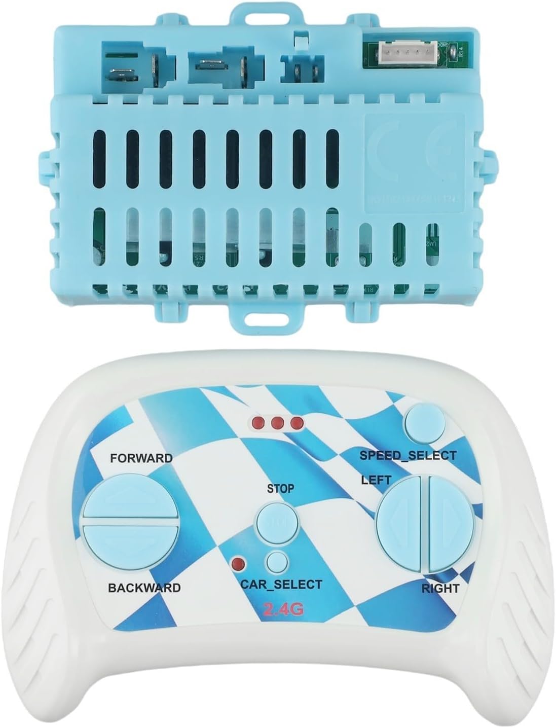 Electric Car Control Box 5 Pin Receiver with 2.4G Blue-tooth Remote Controller Set for Kids Ride On Cars, Electric Ride On Toy Replacement Part