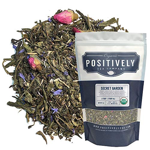 Positively Tea Company, Organic Secret Garden, Green Tea, Loose Leaf, 16 oz. Bag