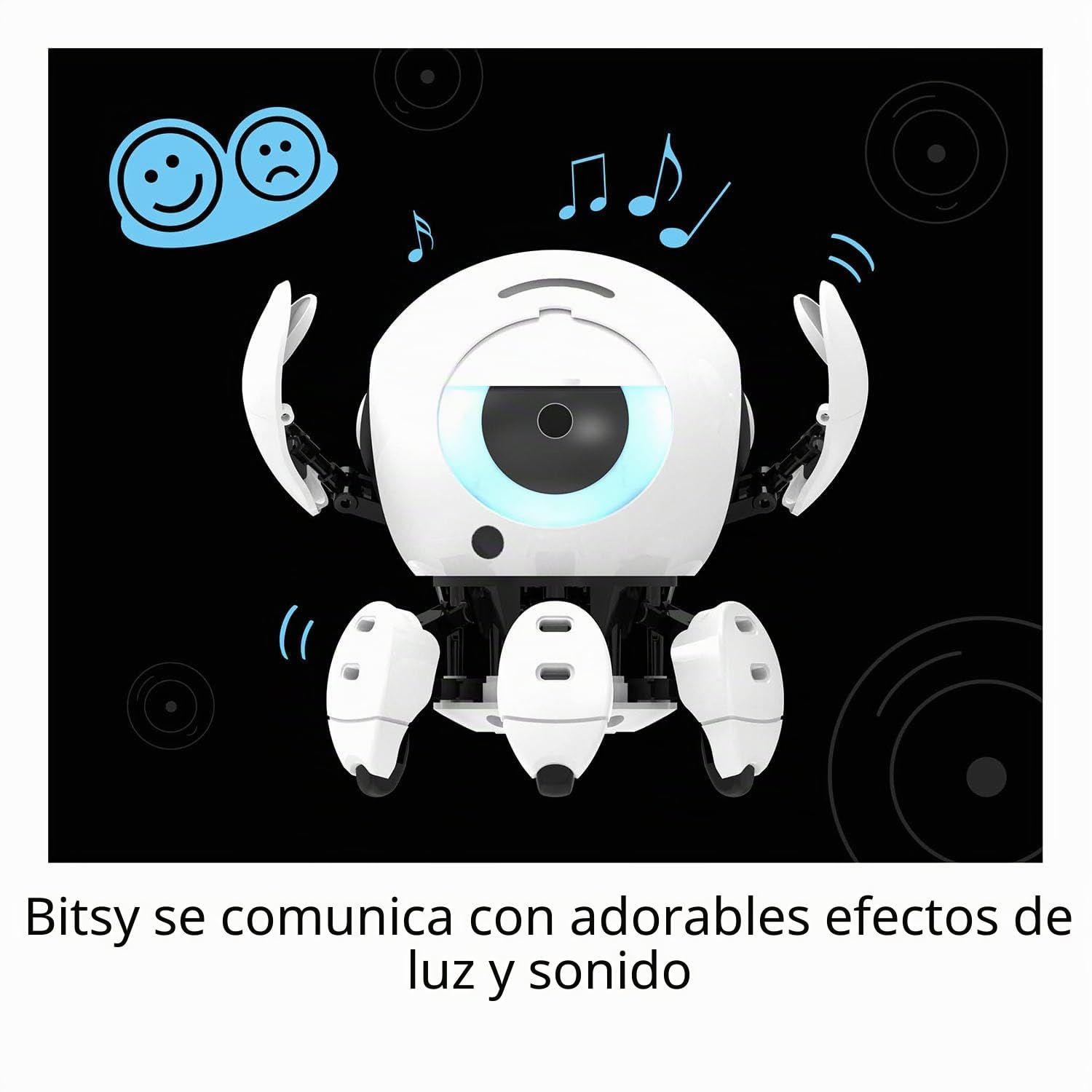 Kosmos 621094 Bitsy – Tu Inteligente Robot Amigo, Robot para niños, controla Bitsy con pulsador de Sonido, Juguete para niños, Caja de experimentos a Partir de 8 – 12 años