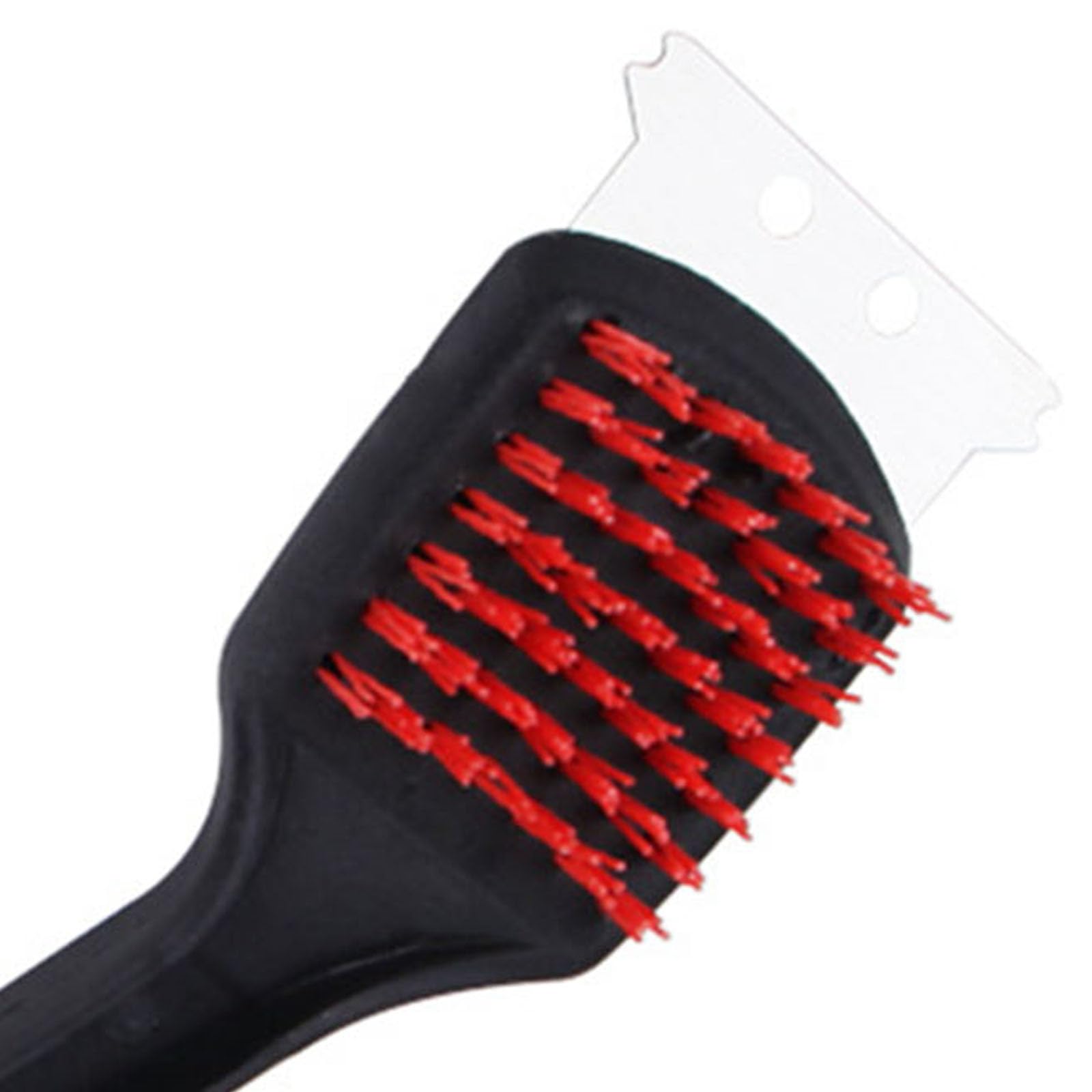 Brosse Nettoyage Barbecue Avec Grattoir Acier Inox - Poils Nylon Rouge épais, Poignée Antidérapante Résistante Chaleur