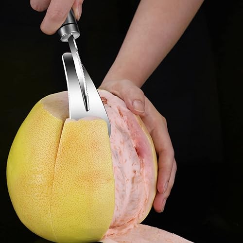 Miniatura 14 de Cuchillo de pomelo - Acero inoxidable dentado curvado, paquete de 2 con 2 cucharas, para pomelo y naranjas Kit 1
