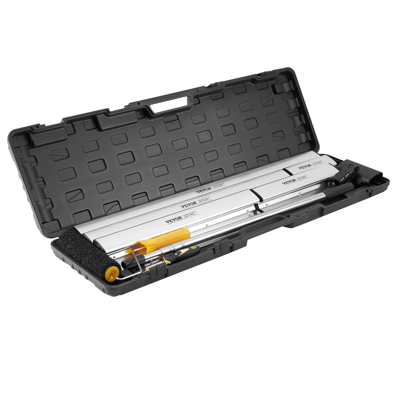 VEVOR Set di Lame per Rasatura per Cartongesso 254/406/610/813/1016 mm Lame per Rasatura, Manico Estensione 862-2072 mm Coltello in Acciaio Inossidabile per Rasatura, per Pannello Murale, Cartongesso
