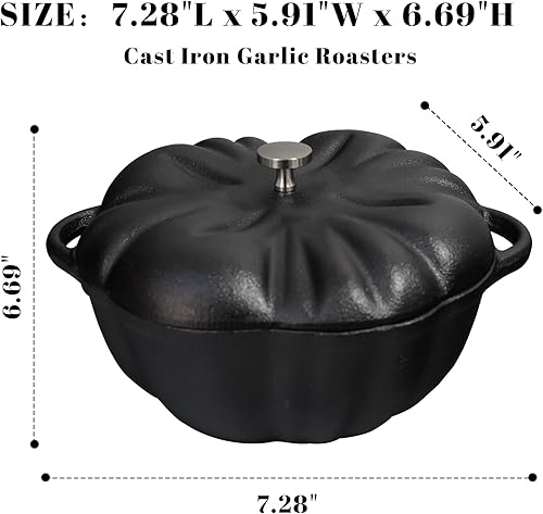 Miniatura 6 de Tostador de ajo, asador de ajo de hierro fundido para parrilla del horno, sirve ajo asado fresco para cocina al aire libre, utensilios de cocina,