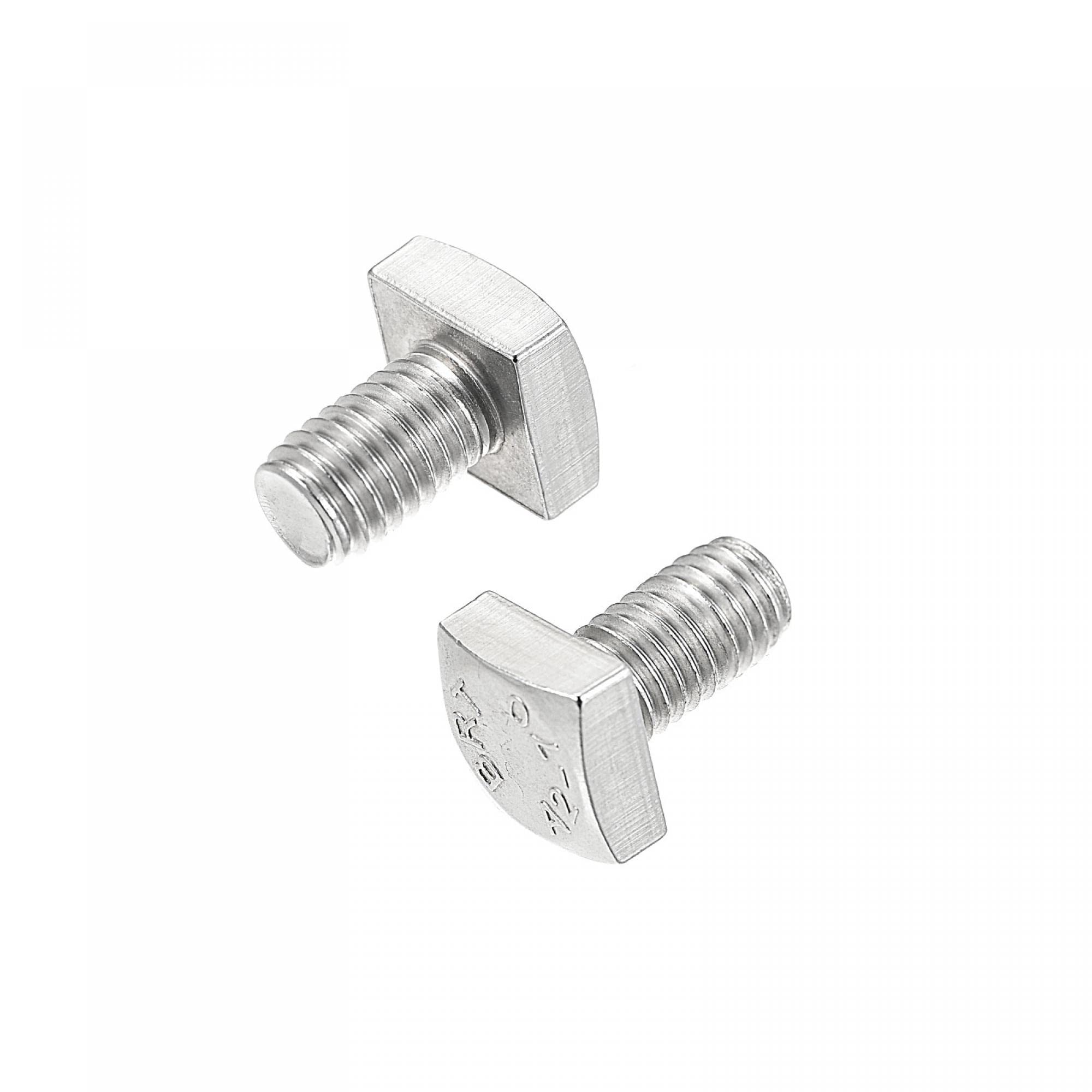 sourcing map Square Head Bolt, 2pcs M8x12mm Fully Thread 304 Stainless Steel Grade C Square Machine Screws