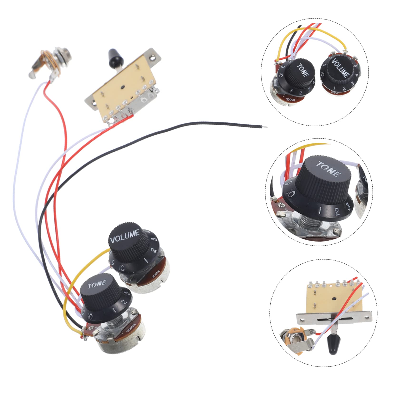 ifundom 4sätze Guitar Wiring Mit Und Potentiometern Einfacher Einbau Für Elektrische Gitarren Schalter Und Knöpfen Ersatzteil Für Musiker Und -enthusiasten