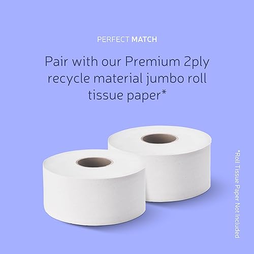 Miniatura 3 de EZbrnd - Dispensador de papel higiénico jumbo de 9 pulgadas, para baño, oficina, comercialindustrial, color blanco