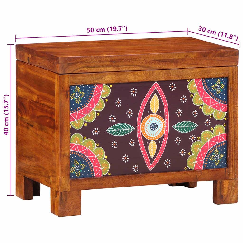 vidaXL Caja de Almacenamiento Multicolor 50 x 30 x 40 cm | Tienes mucho lugar para todas tus cosas, Patrones bonitos que se destacan, Madera resistente que aguanta