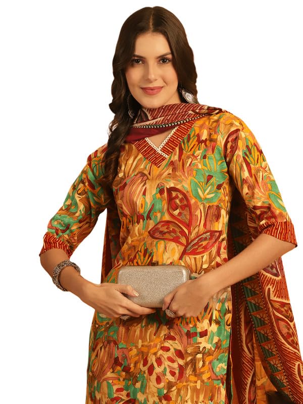 Pinkmint Women's Kurta Set Ll Cotton Printed Ethnic Set Ll Dupatta Set Ll Suit Set