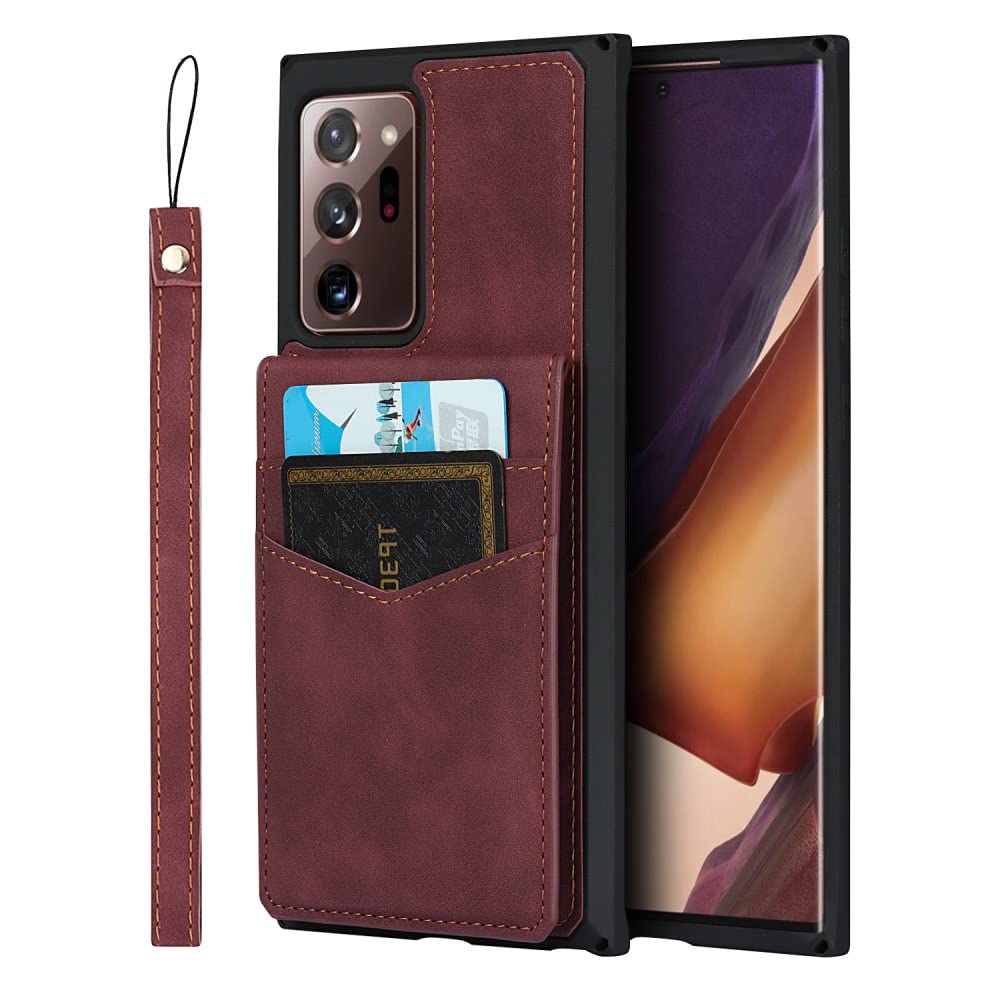 Étui en cuir à rabat pour Samsung Galaxy S20 FE A71 A51 A81 rouge