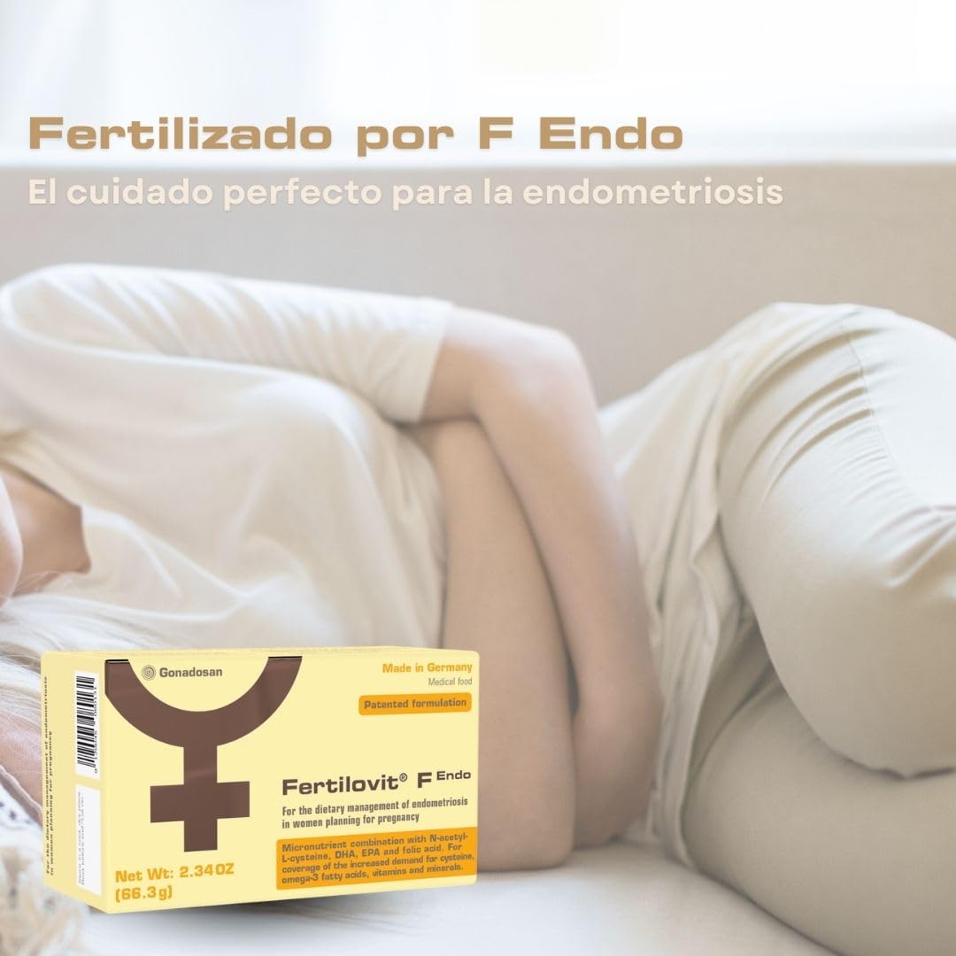 Fertilovit F Endo | vitaminas para la endometriosis | fertilidad | especialmente desarrolladas con nutrientes antiinflamatorios y antioxidantes | 90 cápsulas
