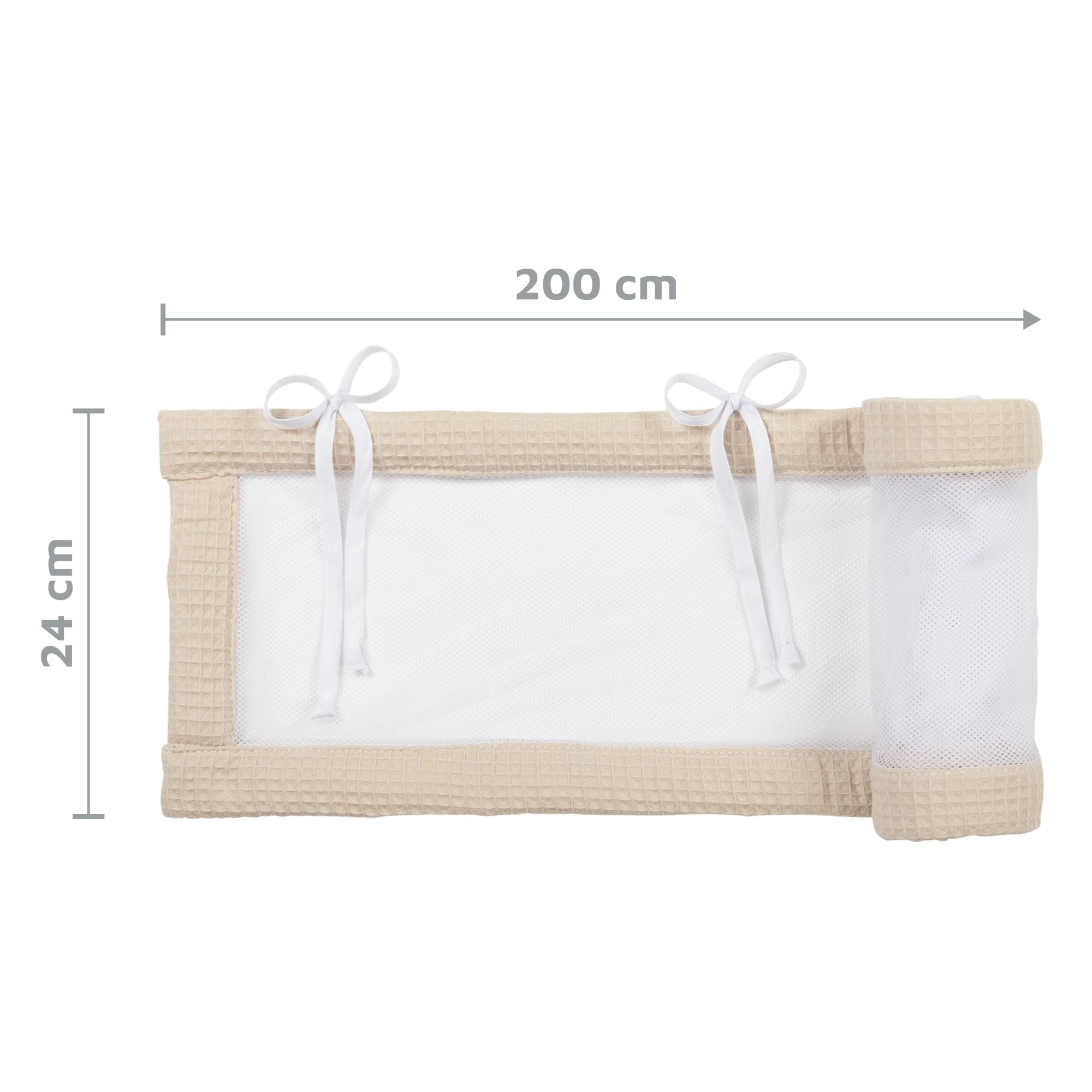 babybay Tour de lit en maille gaufrée compatible avec le modèle Boxspring XXL, sable
