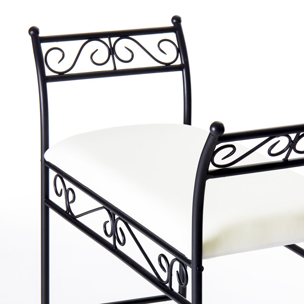 Banqueta pie de Cama árabe Negra de Metal para Dormitorio Arabia - LOLAhome