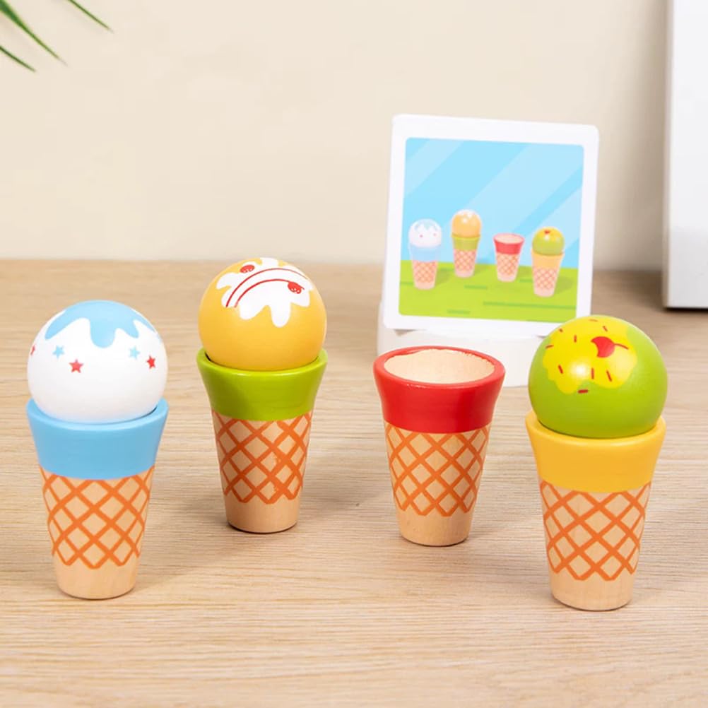 Gioco Montessori di Abbinamento con Coni Gelato di Legno