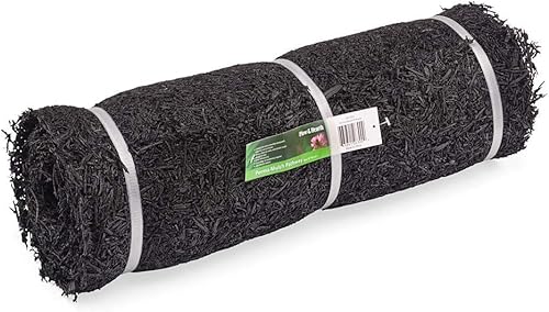 Borde de goma reciclada con mantillo permanente, 6 pies de largo x 22 pulgadas de ancho, disuasorio de malezas, fácil de instalar, a prueba de