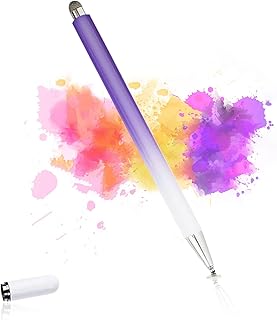 Stylus Pen for iPad,2 in 1 Sensitivity Stylus Pens for Touch Screens with Magnetic Cap & Precision Disc & Fiber Tip,Compatible with All Touch Devices (Purple)
