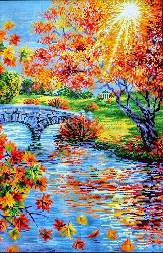 Image of RIOLIS - Sunny Autumn 2031, Cross Stitch Kits 15 inch x 23 inch, Cross Stitch Kits for Beginners & Advanced, Crossstitching Kit Adult, Embroidery Counted Stitching Kit