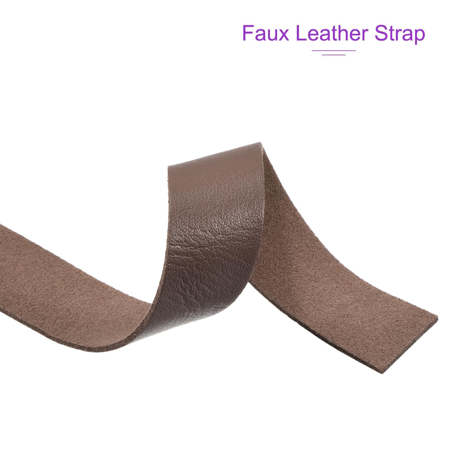 DMiotech Brown Faux Leather Strap 0.8 Inch Wide 78 Inch Long Flat Leather Belt Strip 1.3mm Thick Single Sided Cord for Arts Craft DIY Traction Ropes - Image 4