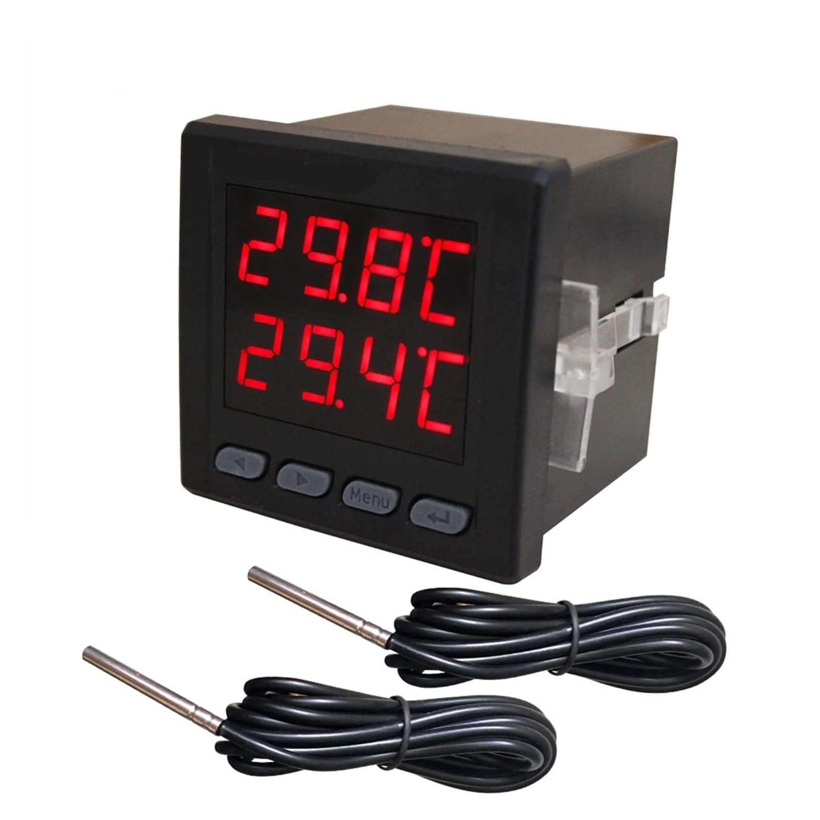 controlador de temperatura Controlador inteligente de sensor de temperatura dual con aplicación, termómetro, termostato con 2 sondas externas, for caldera, calentador de agua y congelador.(Powered by