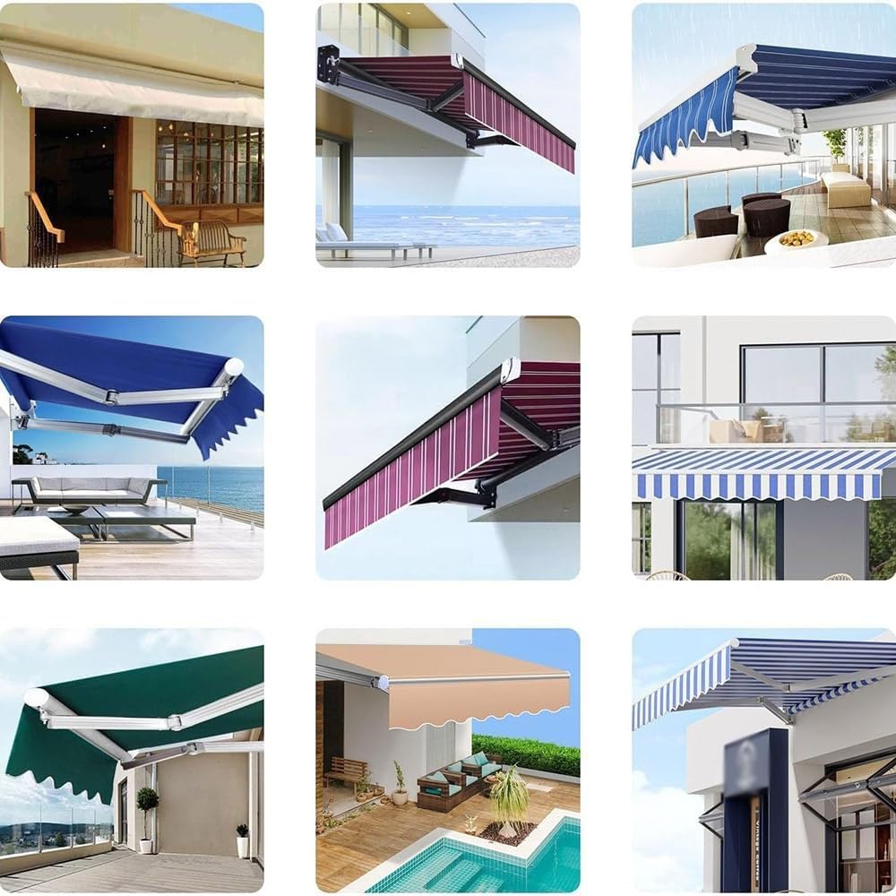 Telo di ricambio per patio retrattile da 2 m, resistente all'acqua, copertura solare blu per tende da 3 m, 3,7 m, 4 m, 4,6 m, 6,1 m (200 x 150 cm)