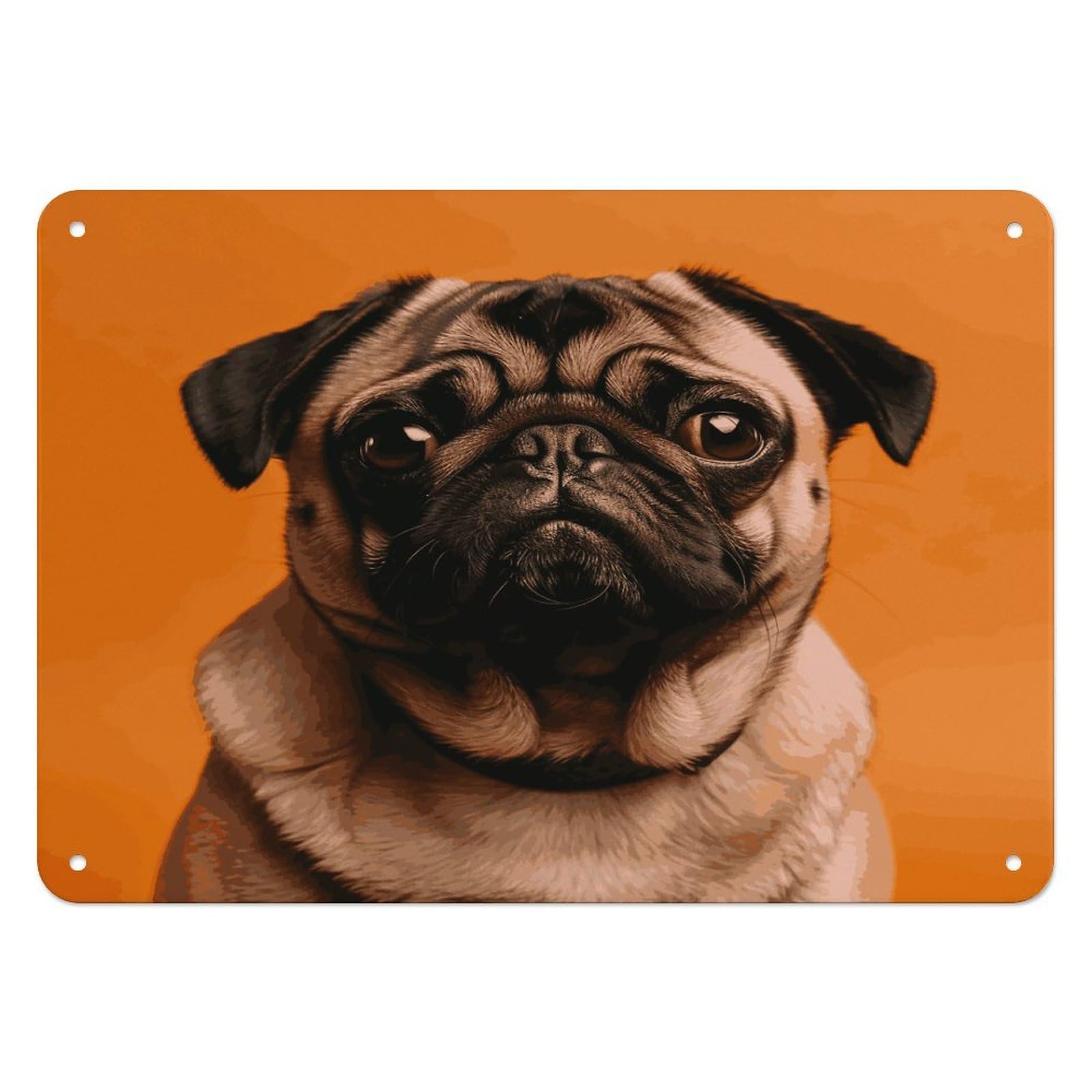 Btcowzrv Style A Pug Metal Sign, 5.5" X 7.9" Tin Wall Decor, Wall Art Plaques For Home Wedding Decor Room Living Room Decoration
