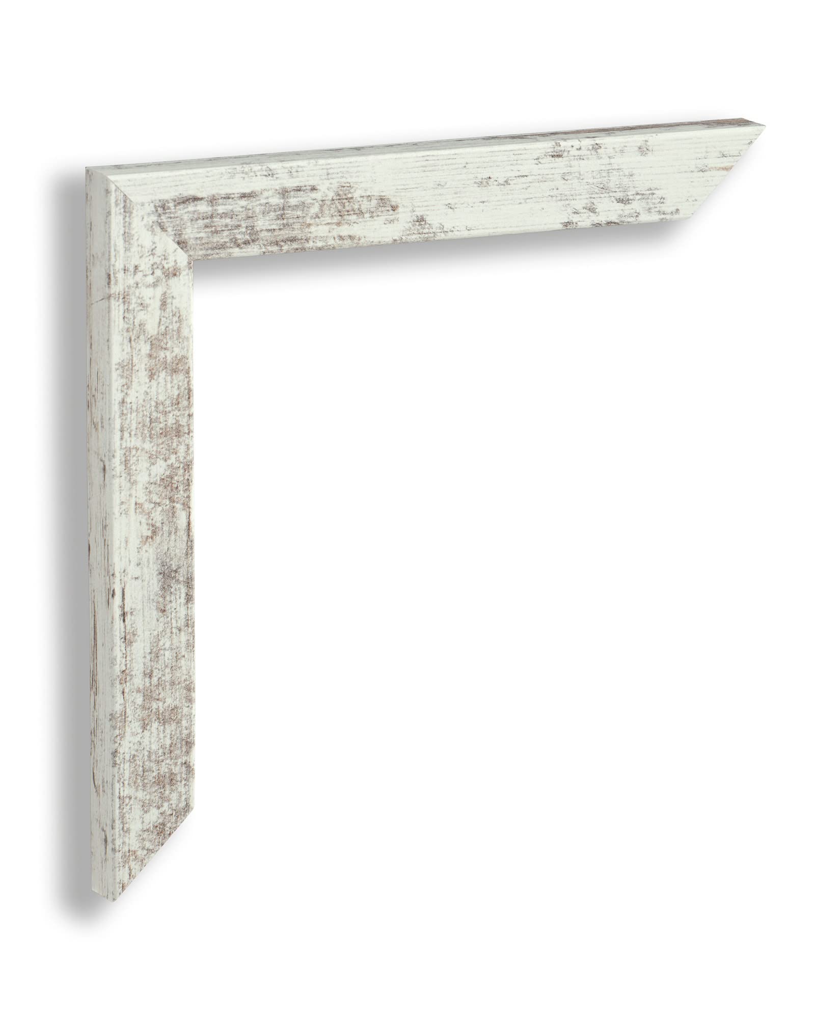 RahmenMax Morena Bilderrahmen Posterrahmen 35x100 cm Weiss Vintage Shabby Chic 100x35 cm mit weisser Rückwand und klarem Acrylglas