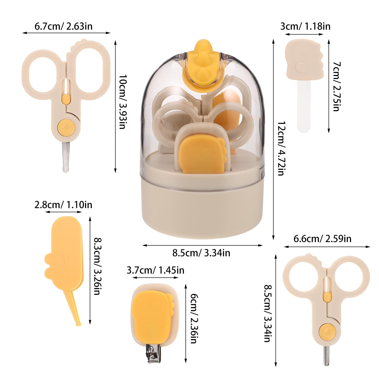 Cortaúñas Estuche Tijeras y Pinzas De Manicura Kit De Cuidado Para Bebés Pequeños Para Recién Nacidos y Cuidado De Uñas