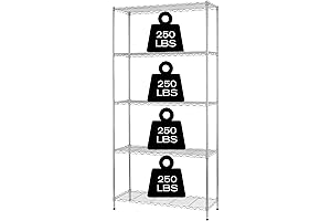 5-Tier Storage Shelf for Kitchen Garage - Chrome