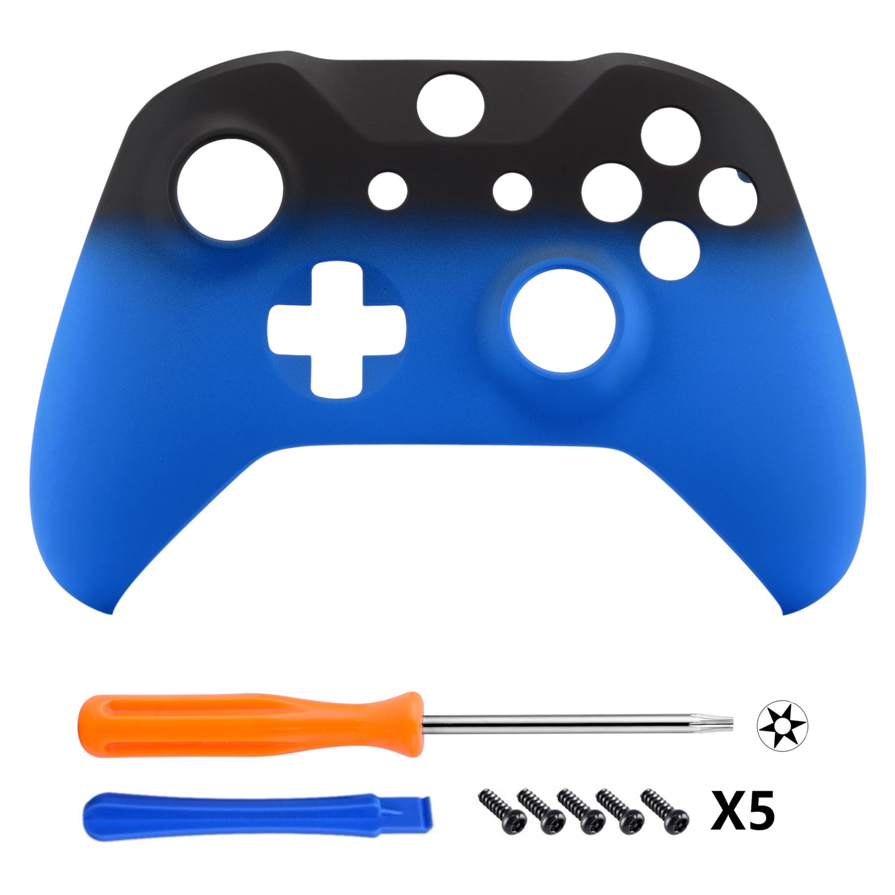 eXtremeRate Case für Xbox One S/X Controller, DIY-Ersatz Hülle Front Gehäuse Cover Faceplates Umbau Zubehör für Xbox One S/X Controller Model 1708(Schatten Blau) - 3