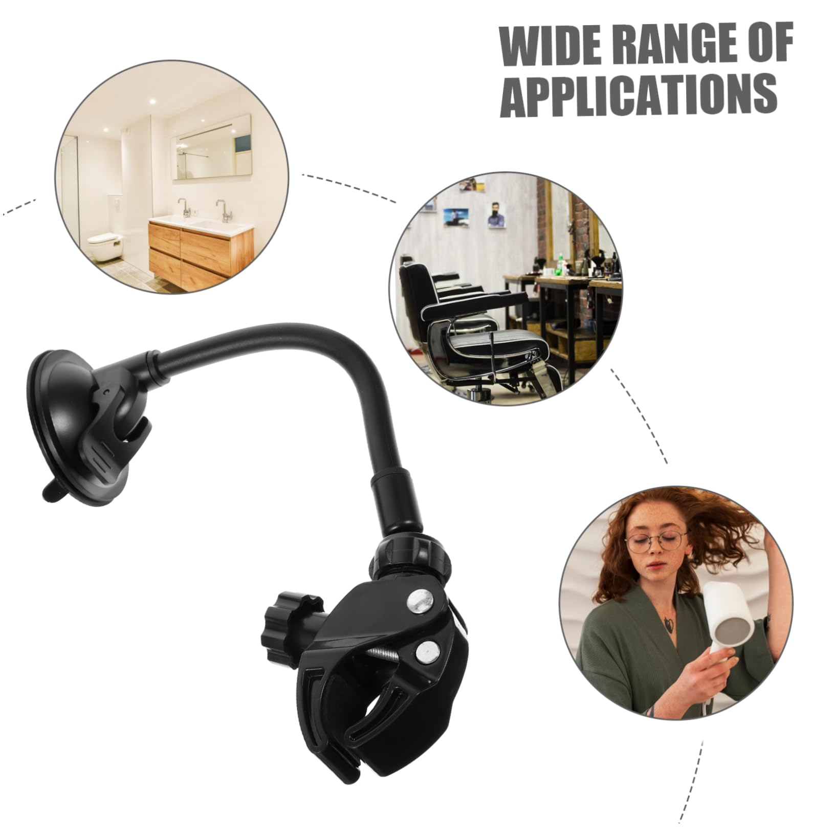 HOLIDYOYO Hair Dryer Holder Wall-mounted Hair Tool Organizer Suction Cup Hands- Sturdy Construction