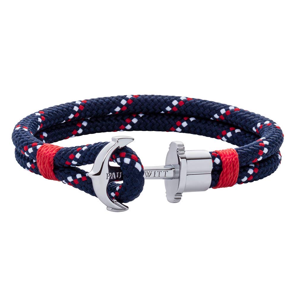 PAUL HEWITT Anker Armband PHREP - Segeltauarmband aus Nylon Anker Schmuck Streifen für Damen und Herren (Gold, Messing, Silber, Rose, schwarz) unisex