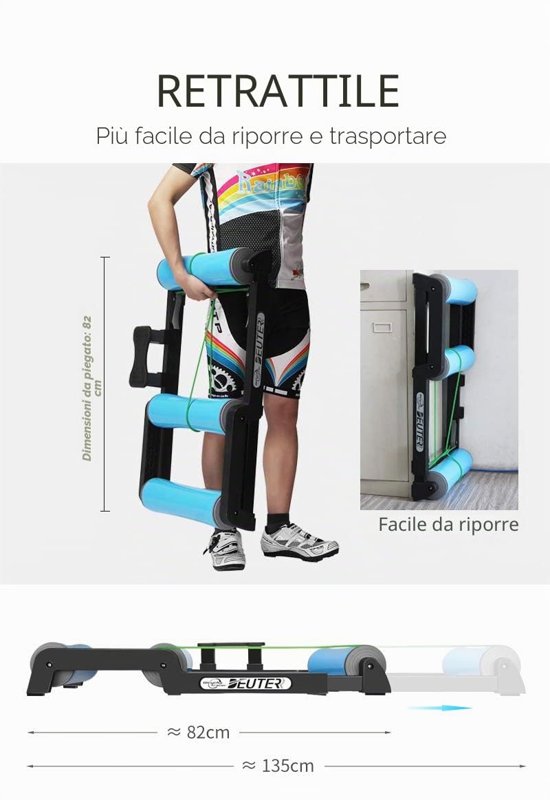 Supporto regolabile per bicicletta per allenamento interno ed esterno