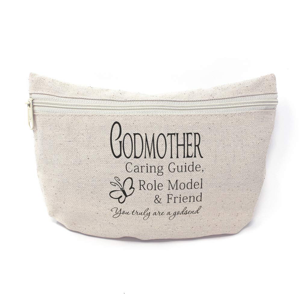Custom Canvas Makeup Bag Godmother Caring Guide Role Model & Friend Family School Supplies Pencil Canvas Tote Pouch 9x6 Inches Natural Personalized Text Here