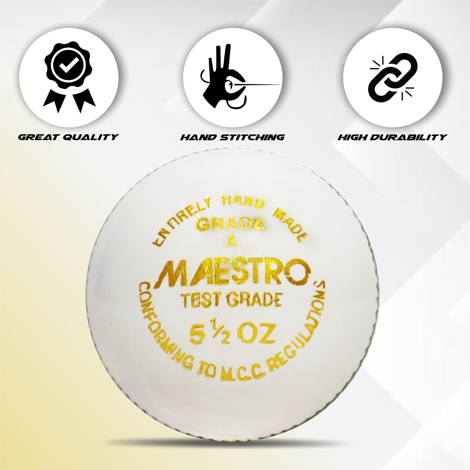 CW Maestro Cricketbälle aus hochwertigem Leder, 4 Stück, für Senioren, 4 Stück