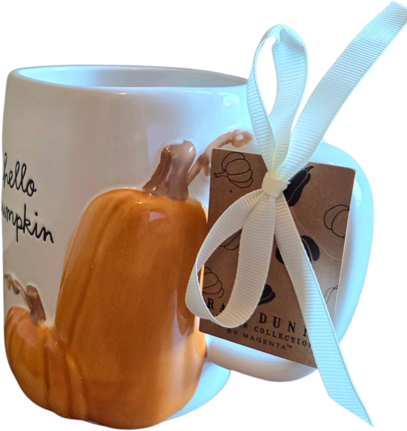 Rae Dunn Hello Pumpkin ceramic coffee mug. Autumn mugs.