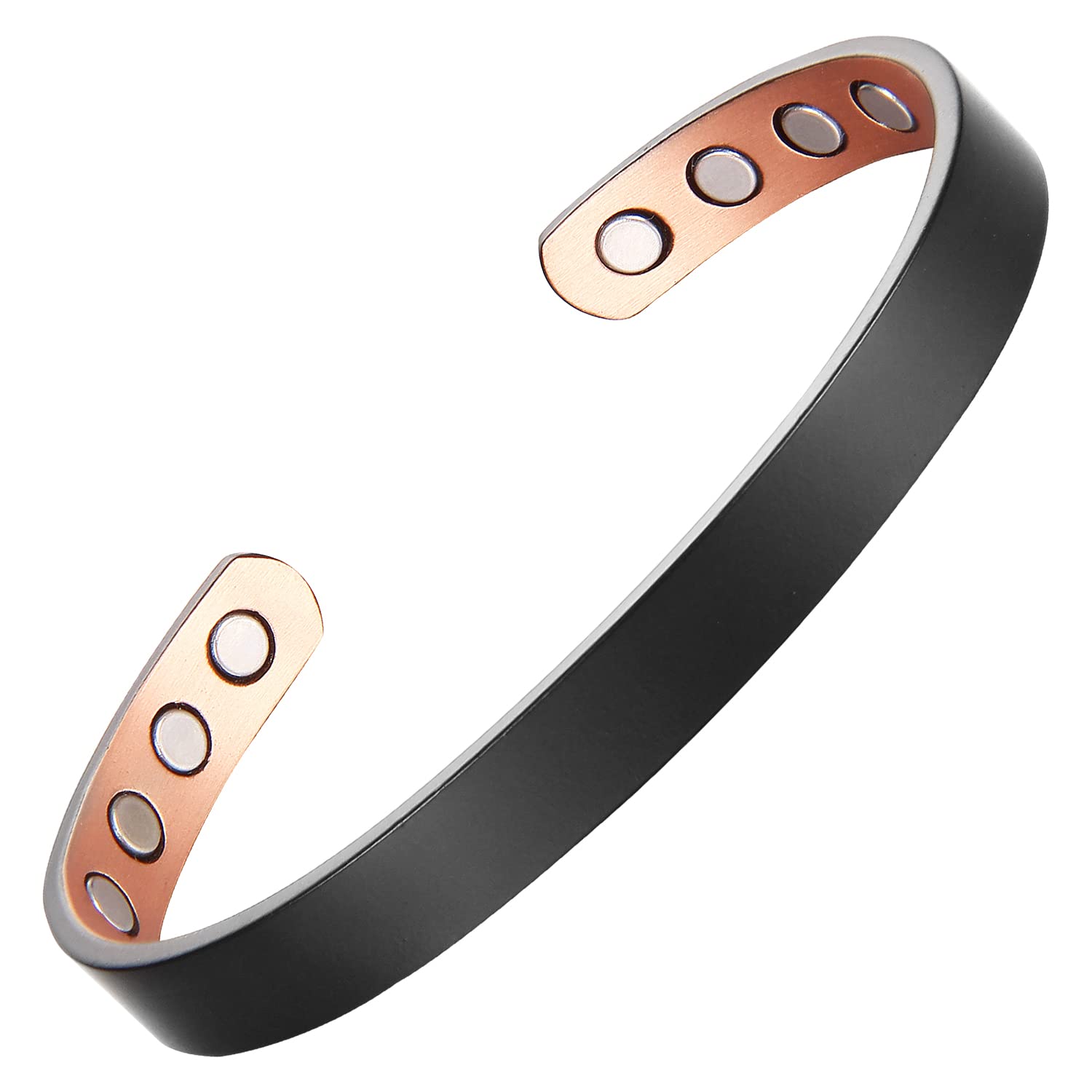 MagEnergy Copper Bracelet for Men and Women, 99.9% Pure Copper Magnetic Bangle with 8pcs 3500 Gauss Magnets, Adjustable Jewelry Gift