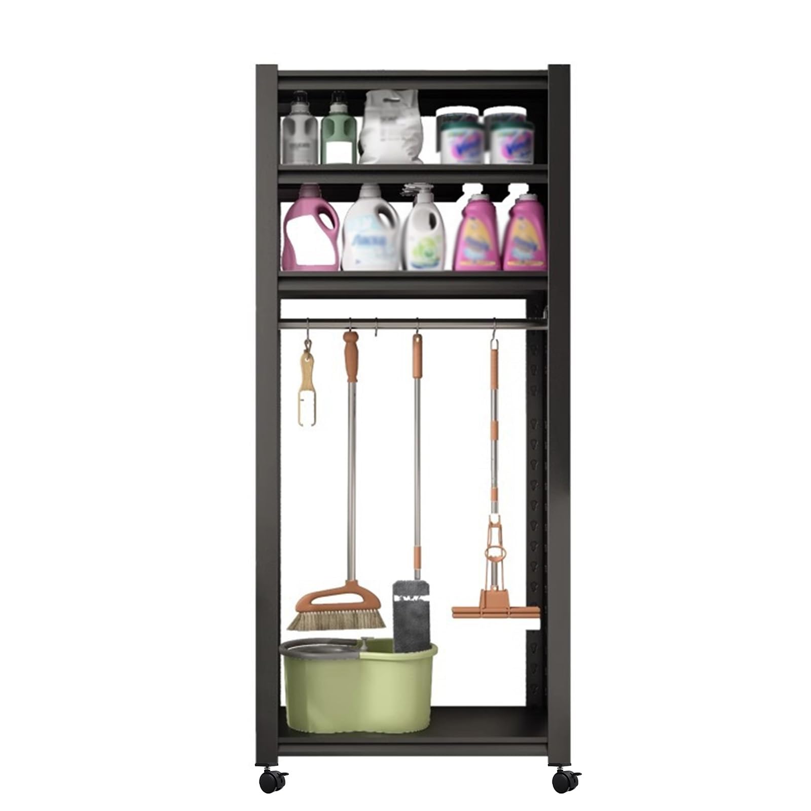 Amazon.co.jp: 掃除道具 収納 キャスター付き 掃除用具入れ スリム 大