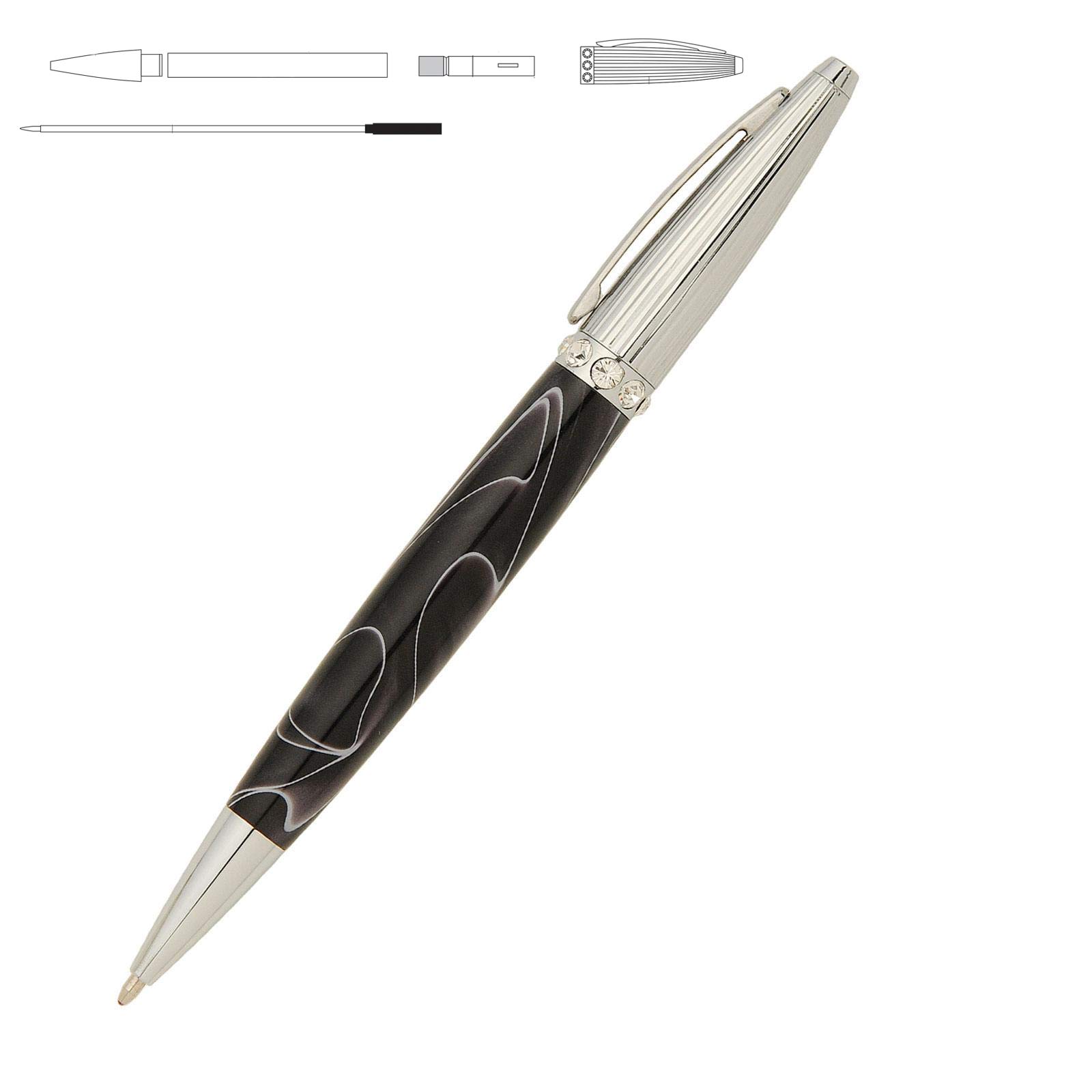 Penn State Industries PKDUCH Duchess Twist Ballpoint Pen Kit Woodturning Project (1, Chrome)