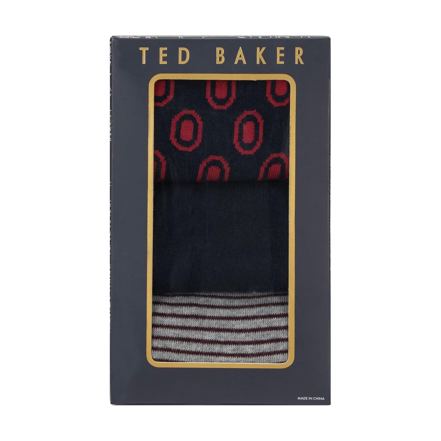 Ted Baker Men's Blue/Red Mix Formal Crew Socks 7-11