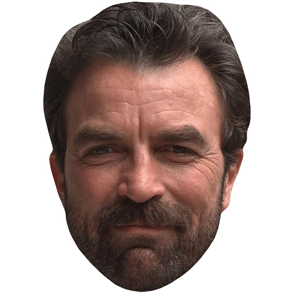 Celebrity Cutouts Lifelike Tom Selleck (Beard) Celebrity Mask, Flat Card Face, Fancy Dress Mask