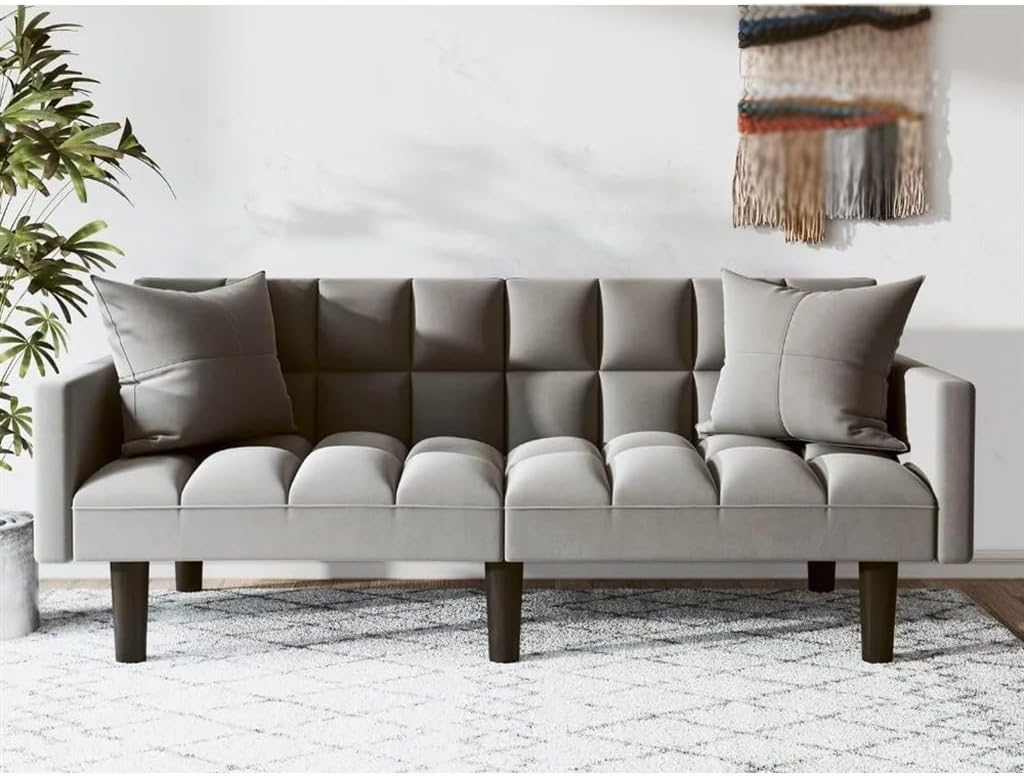 Sofa Bed Cushion Convertible Sofa with Cylindrical Soft Pillow, Suitable for bedrooms, Apartments