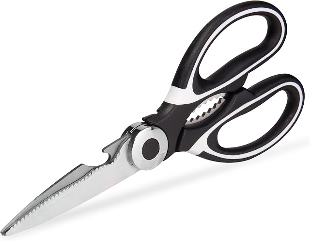 Heavy Duty Kitchen Scissors, Sharp Kitchen Scissors Multipurpose Utility Stainless Steel Scissor, Kitchen Shears for Chicken, Poultry, Fish, Meat, Vegetables, Herbs, BBQ, Bones, Flowers, Nuts