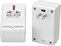 Vista 2 de Walfront Convertidor de corriente de 50 W, convertidor de voltaje de 2 canales AC110V/120V a 220V/240V, adaptador de viaje elevador y descendente