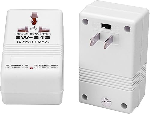 Miniatura 2 de Walfront Convertidor de corriente de 50 W, convertidor de voltaje de 2 canales AC110V120V a 220V240V, adaptador de viaje elevador y descendente,