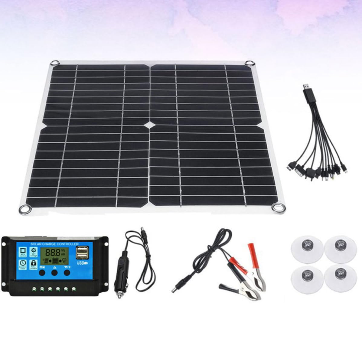 Pannello Solare 20w Monocristallino con Controller 20a, Set