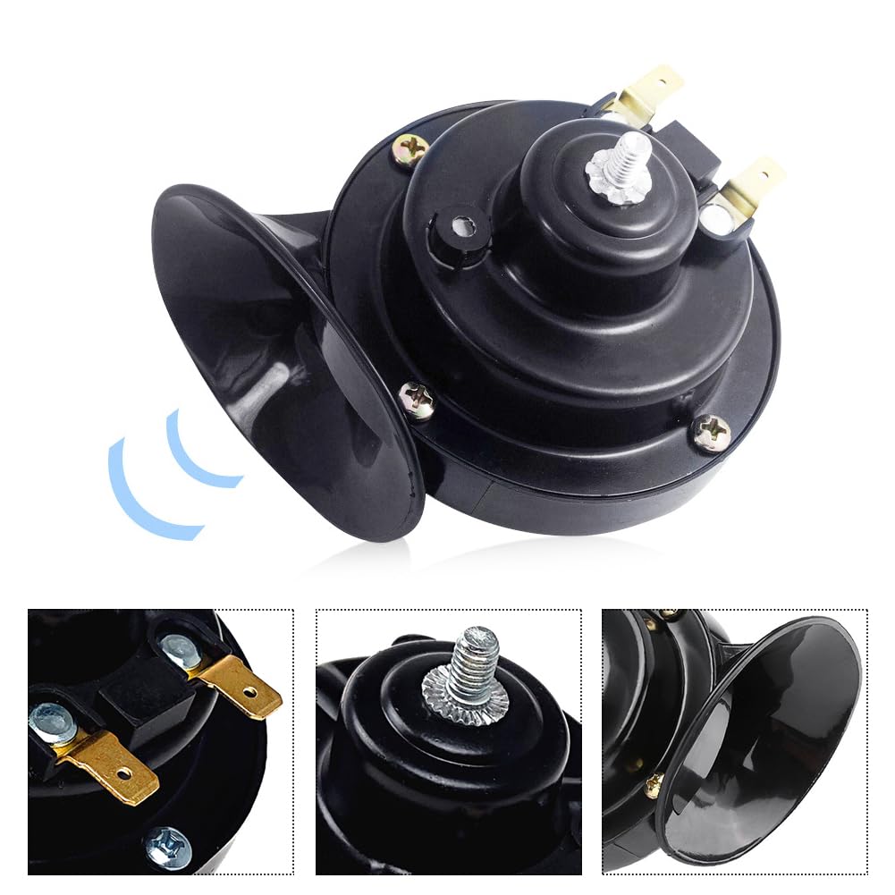 Claxon Moto uniwersalny 12 V, ślimak klakson samochodowy, klakson 12 V, motocykl klakson uniwersalny róg, wodoodporny, łatwy w instalacji, do motocykla, samochodu, ciężarówki, pociągu, łodzi