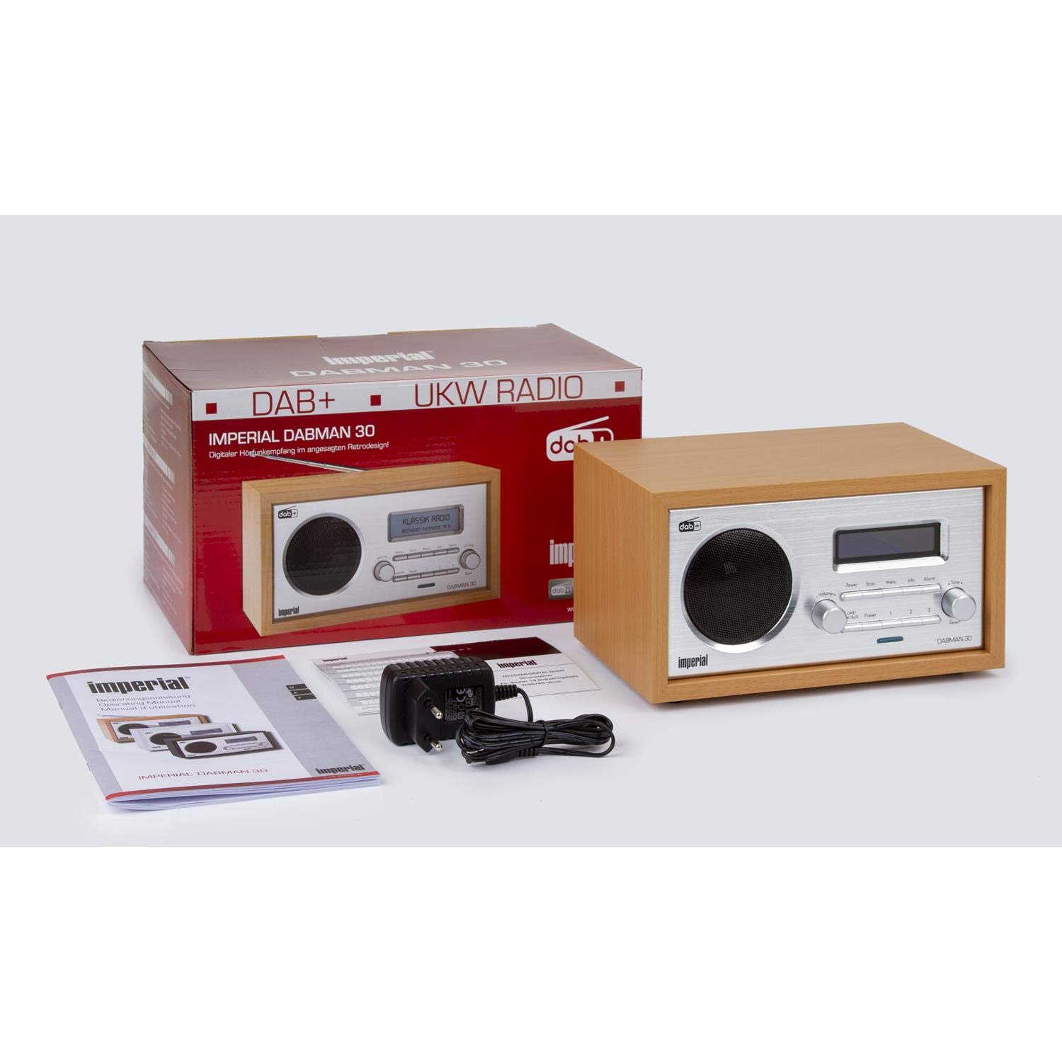 Telestar 22-130-00 Imperial Dabman 30 - Radio digital (DAB+/DAB/FM, entrada auxiliar, incluye fuente de alimentación), color marrón [Importado de Alemania]