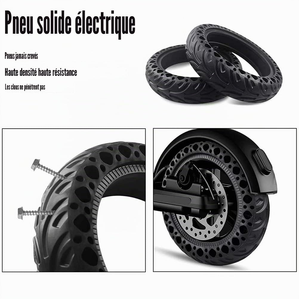 Roue Pleine Trottinette Electrique 8 Pouce, Pneu Plein Trottinette 8 Pouces, Pneu Conception en Nid Dabeille de Remplacement pour Trottinette Electrique, x2